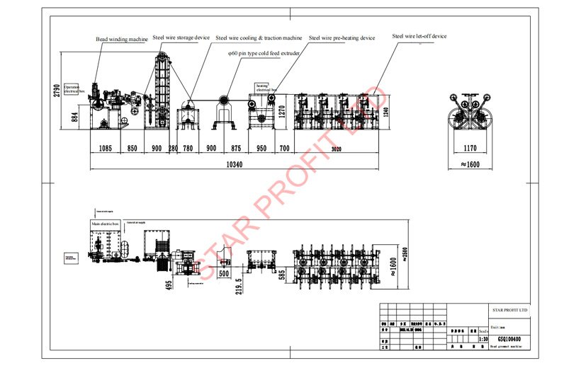 Layout Drawing of Bead Grommet Machine